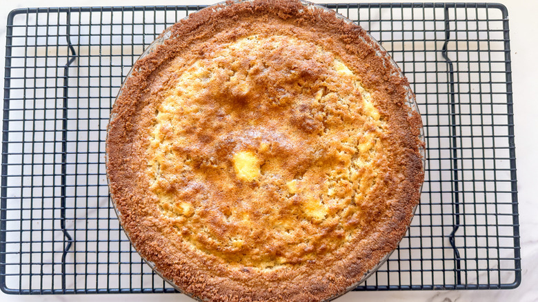 pie on cooling rack
