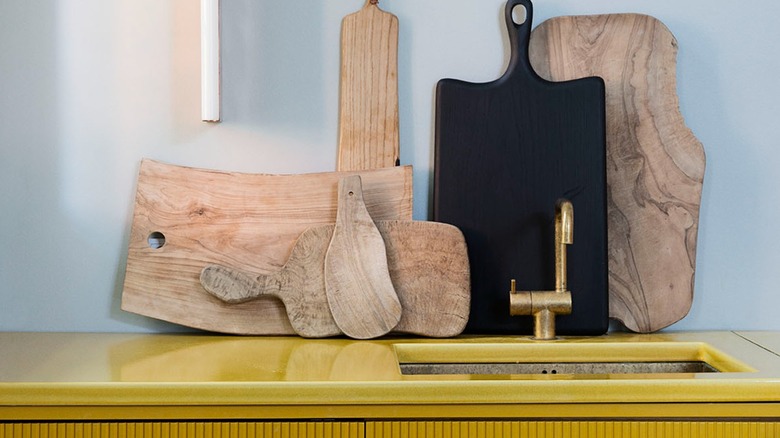 yellow lava stone countertop by  Kobenhavns Mobelsnedkeri