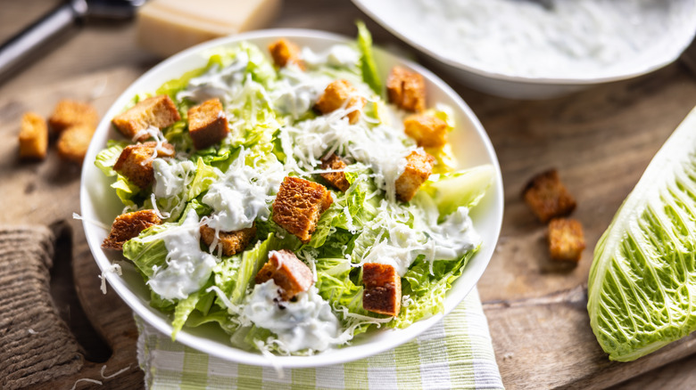 Bowl of Caesar salad