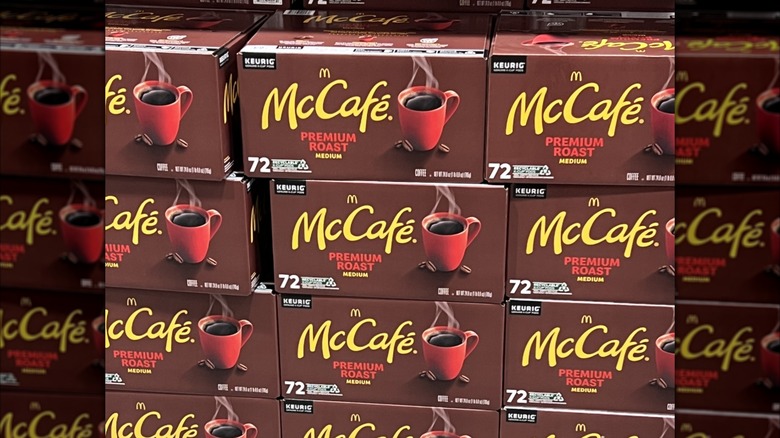 Boxes of McDonald's K-Cups in a store