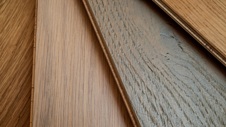 Wooden planks in various colors