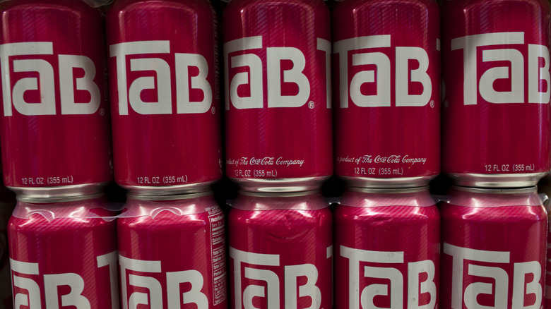 Cans of TaB soda