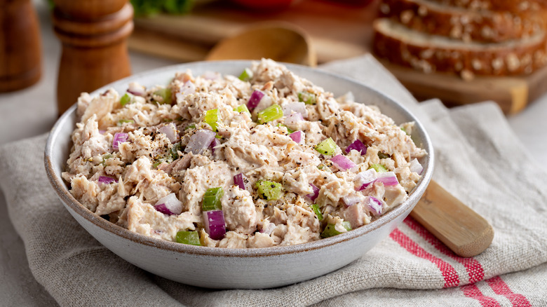 A bowl of tuna salad