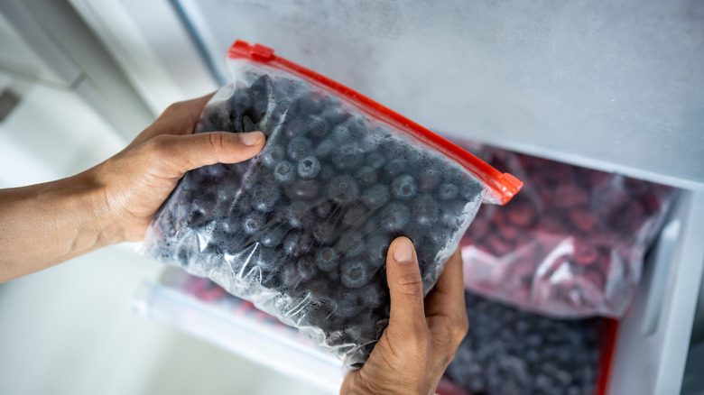 Frozen bag of berries