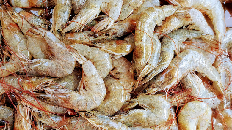 Raw shrimp.