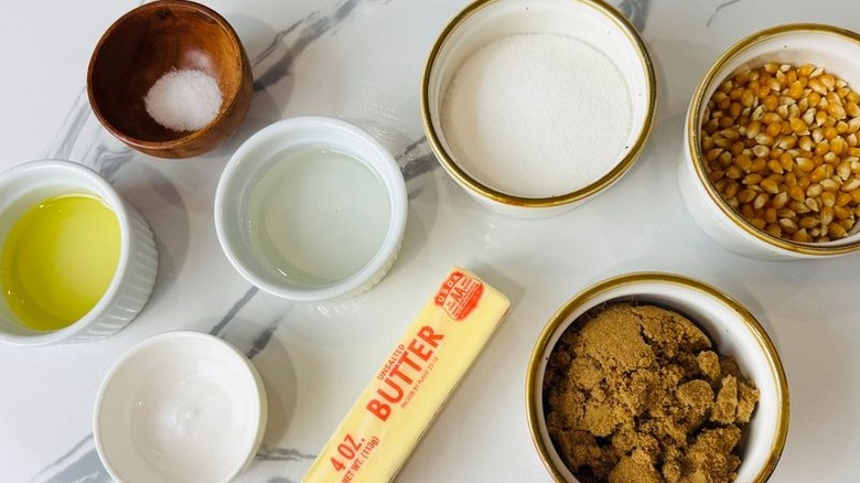 Ingredients for caramel popcorn