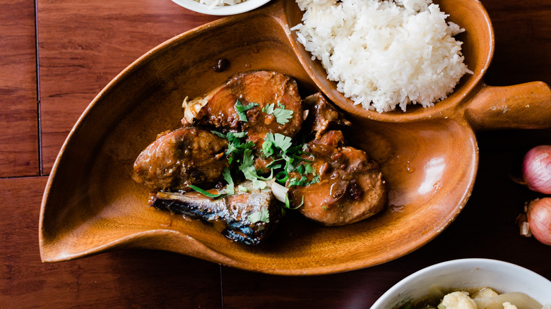 Vietnamese braised fish with rice