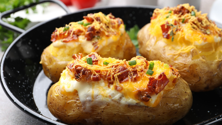 Baked potatoes on a plate