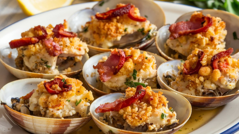 A plate of clams casino