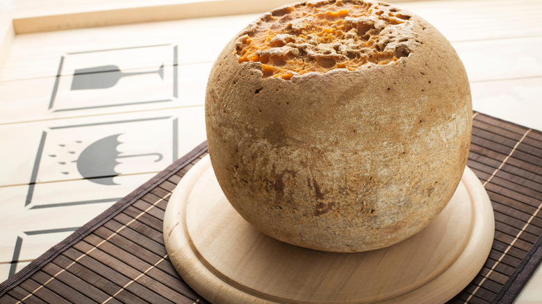 a whole ball of mimolette cheese