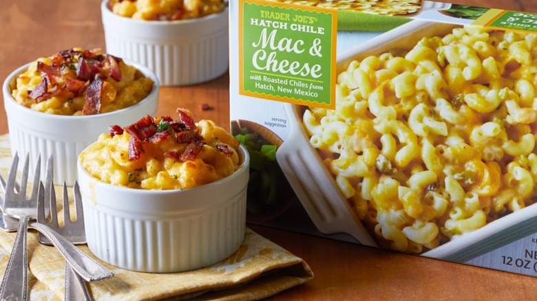 a box of Trader Joe's Hatch Chile mac and cheese