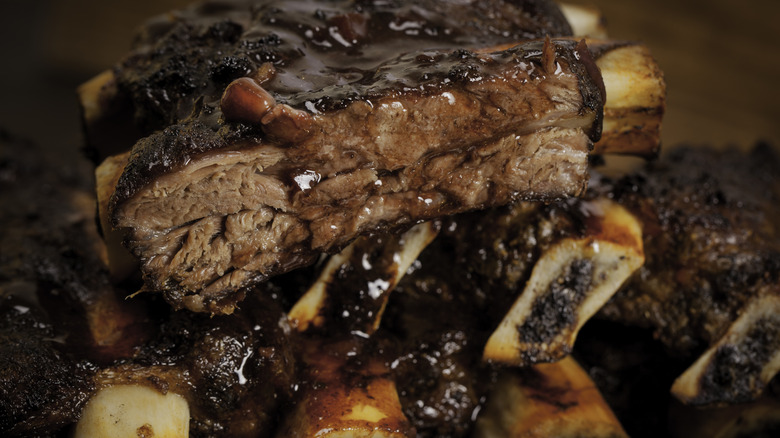Close up of beef ribs