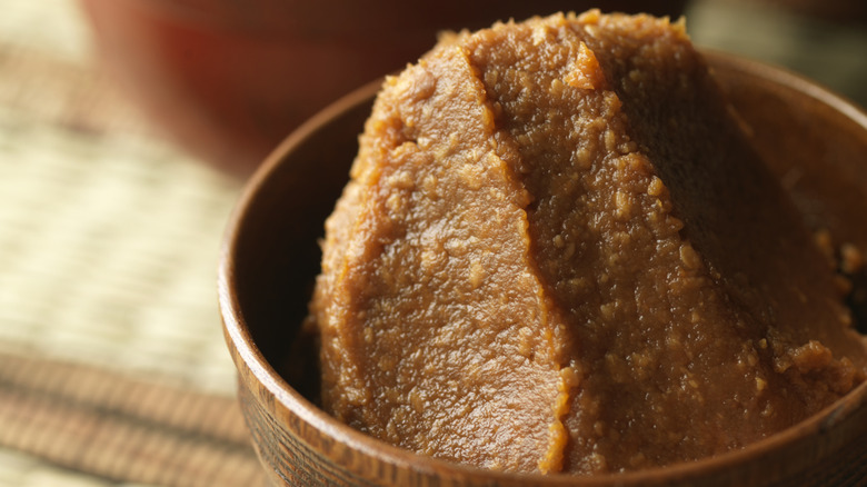 Bowl of miso paste