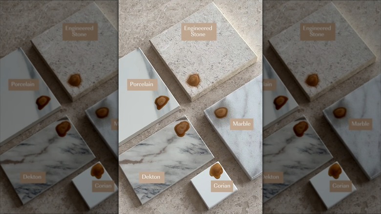 Various kitchen countertop materials