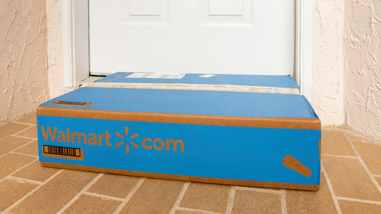 Walmart box on a doorstep