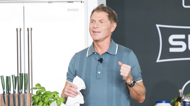 Celebrity chef Bobby Flay at a live cooking demonstration