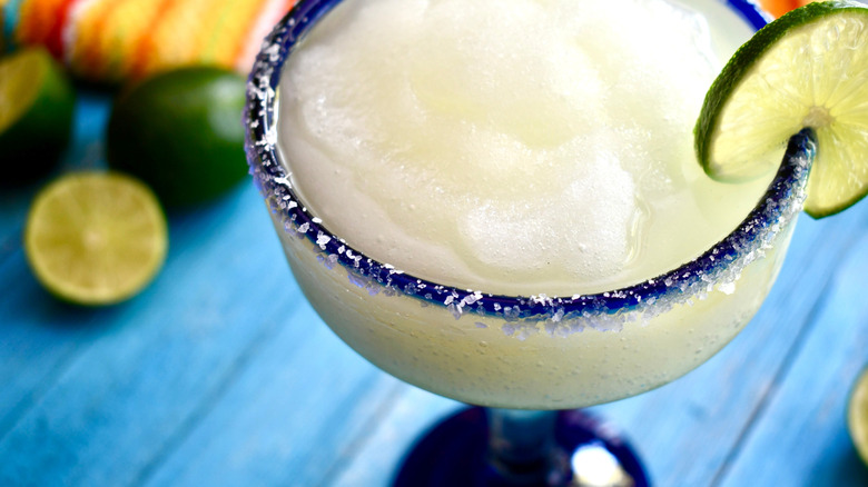 Close up of a frozen margarita