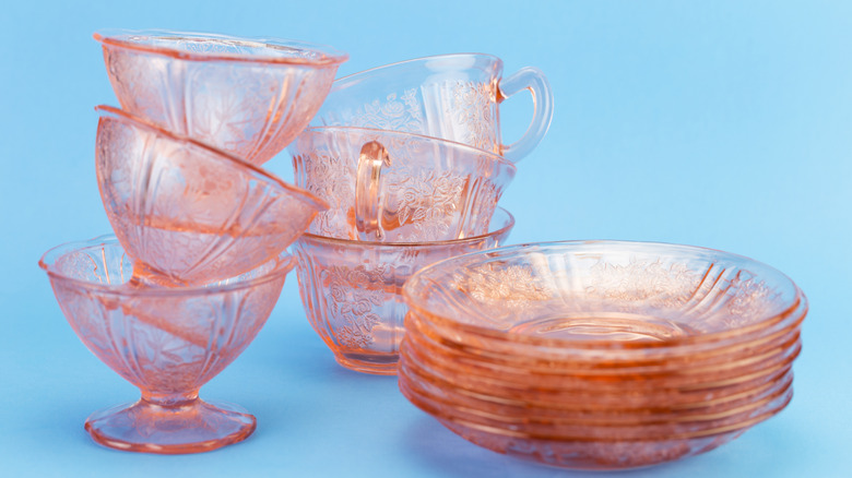 Pink Depression glassware