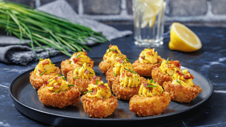 Fried deviled eggs