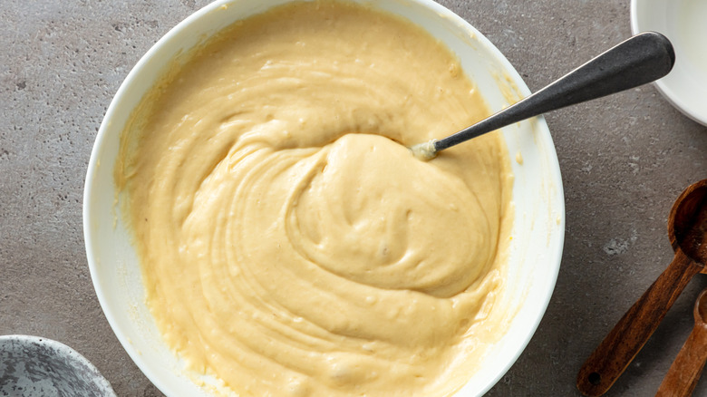 Bowl of slightly lumpy batter