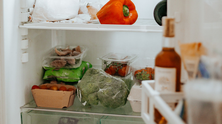 full refrigerator with door open