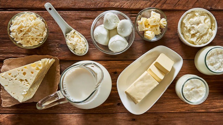 pictured spoiled dairy product