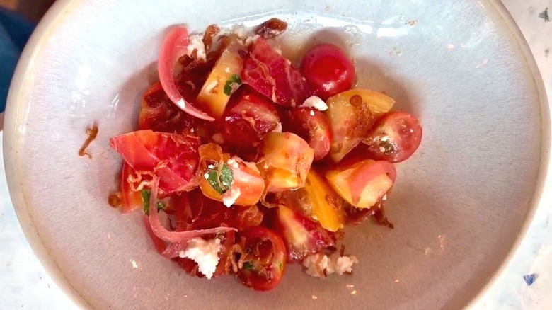 An heirloom tomato salad from Fish Shop