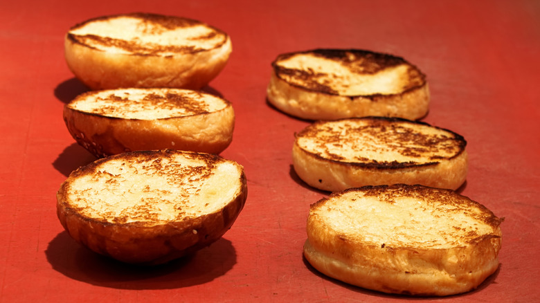Toasted hamburger buns