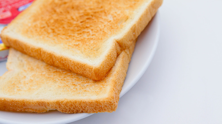 two pieces of toast on a plate