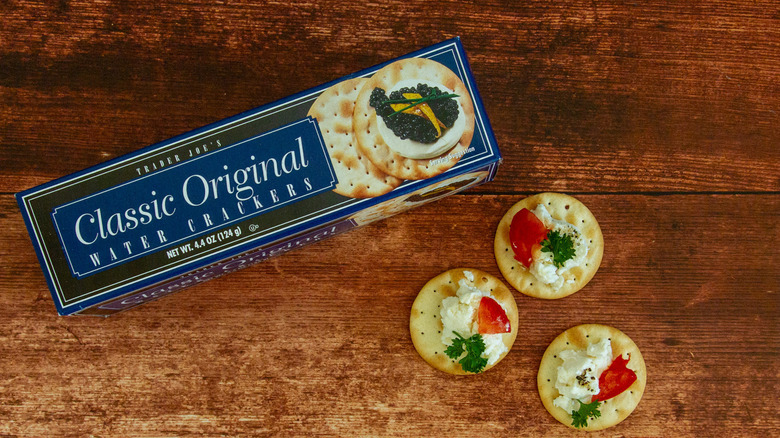 Trader Joe's Water Crackers with toppings