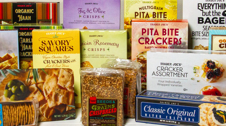 An assortment of Trader Joe's Crackers