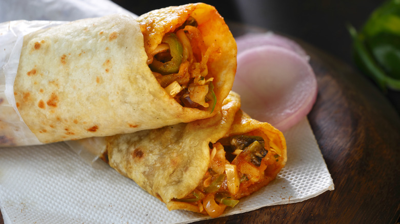 Mix Vegetable kathi roll vegetarians Indian food