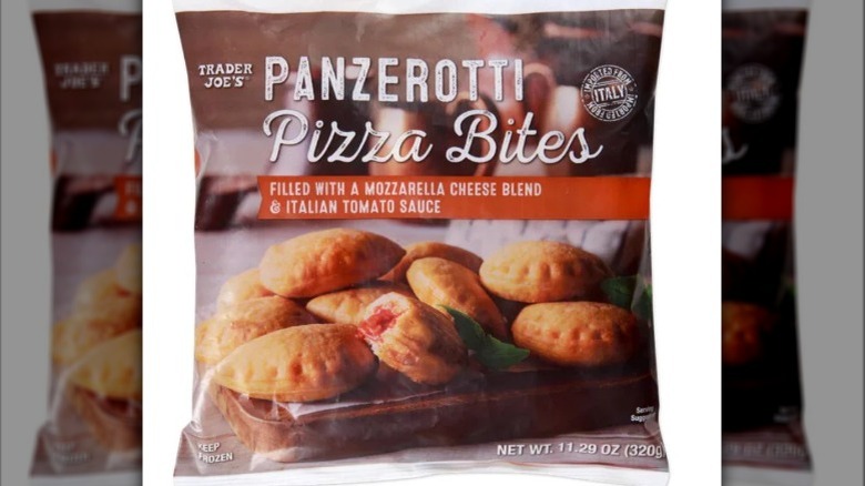 Exterior package of Trader Joe's Panzerotti Pizza Bites