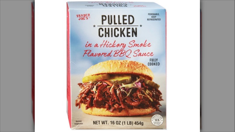 Exterior box of Trader Joe's Pulled BBQ Chicken