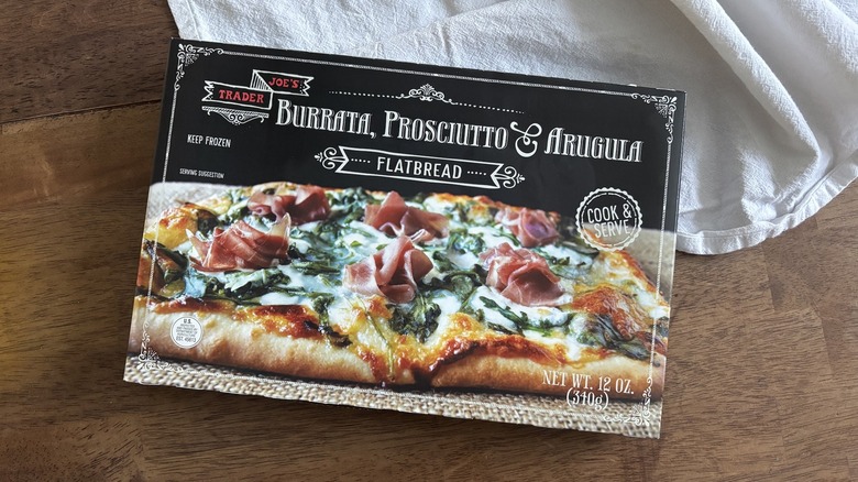 Trader Joe's burrata, prosciutto & arugula flatbread