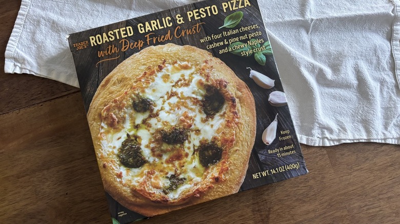 Trader Joe's roasted garlic & pesto pizza