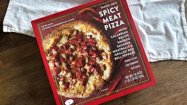 Trader Joe's spicy meat pizza