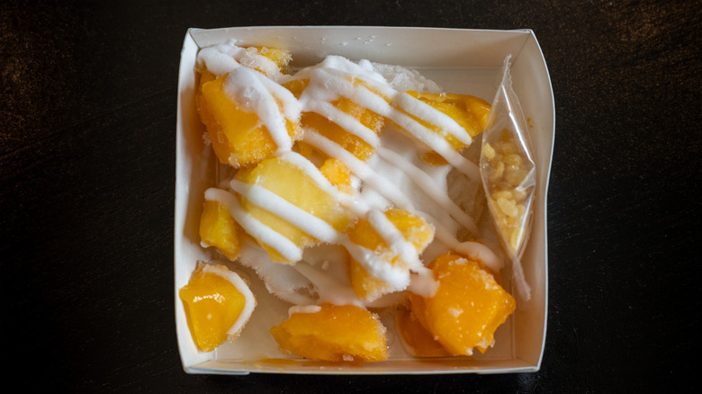 A box of Trader Joe's Mango Sticky Rice