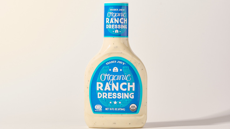 bottle of ranch dressing on a table