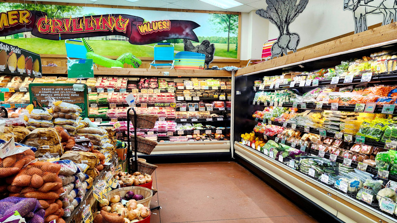Trader Joe's vegetable and meat department