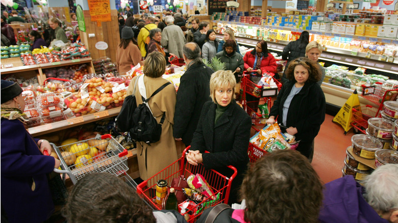 A Trader Joe's store is busy