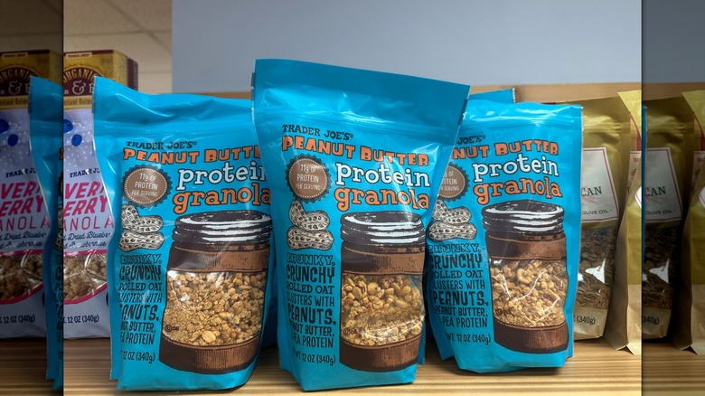 Bags of Trader Joe's Peanut Butter Protein Granola
