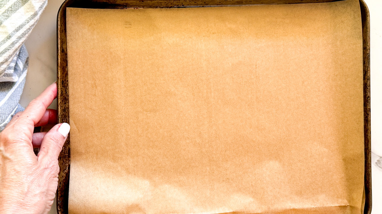 lined baking sheet