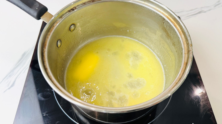 Butter melting in saucepan