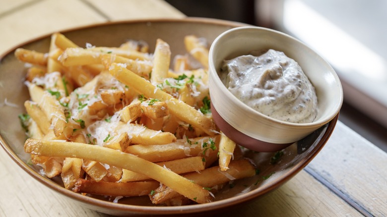 Parmesan truffle fries with mayo
