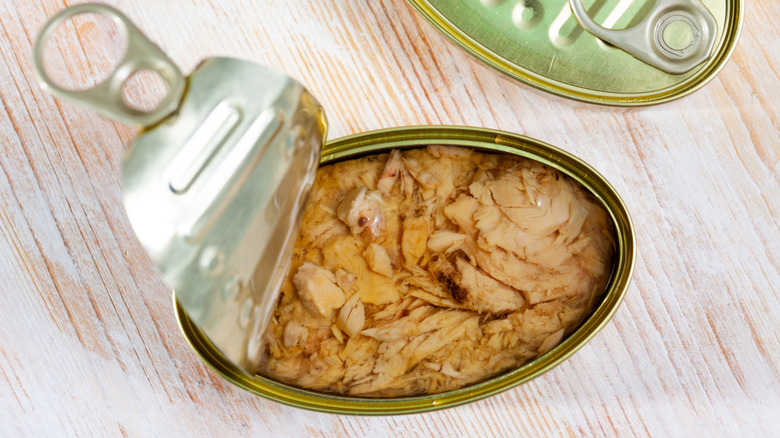 canned tuna in oil on a table