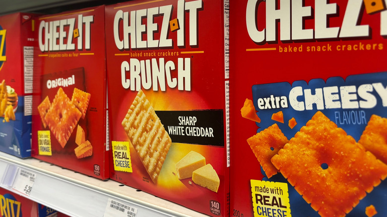 Cheez-its on grocery store shelf