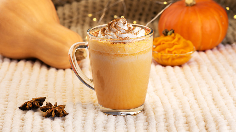 pumpkin spice latte with whipped cream