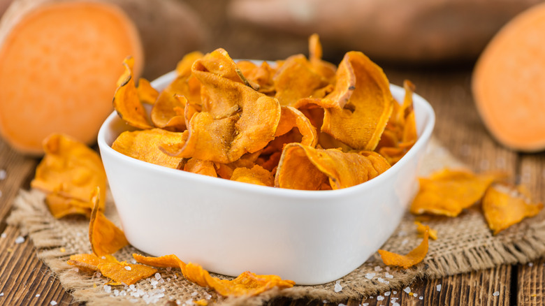 A bowl of sweet potato chips
