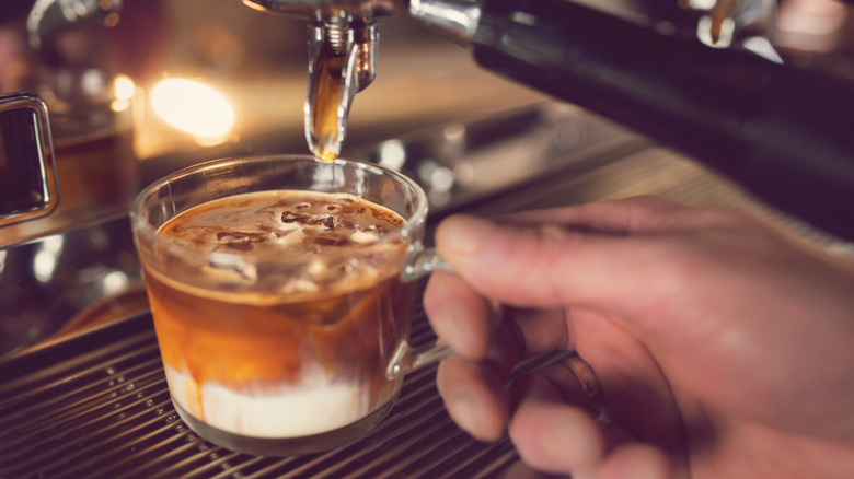 Macchiato in a cup